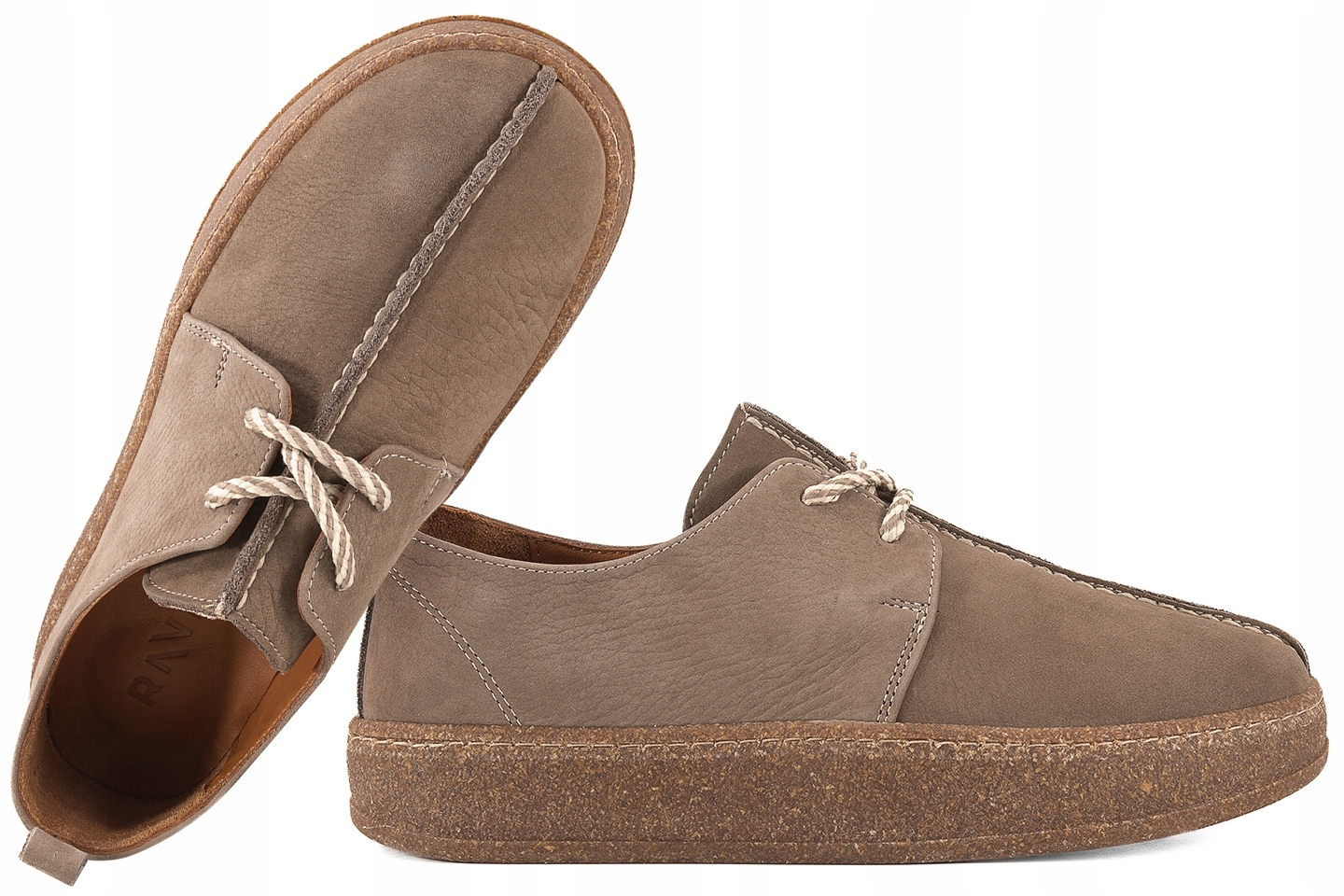 Ravini 251002 Dámské Kožené Polobotky Nubuk hnědá 36 Hnědá