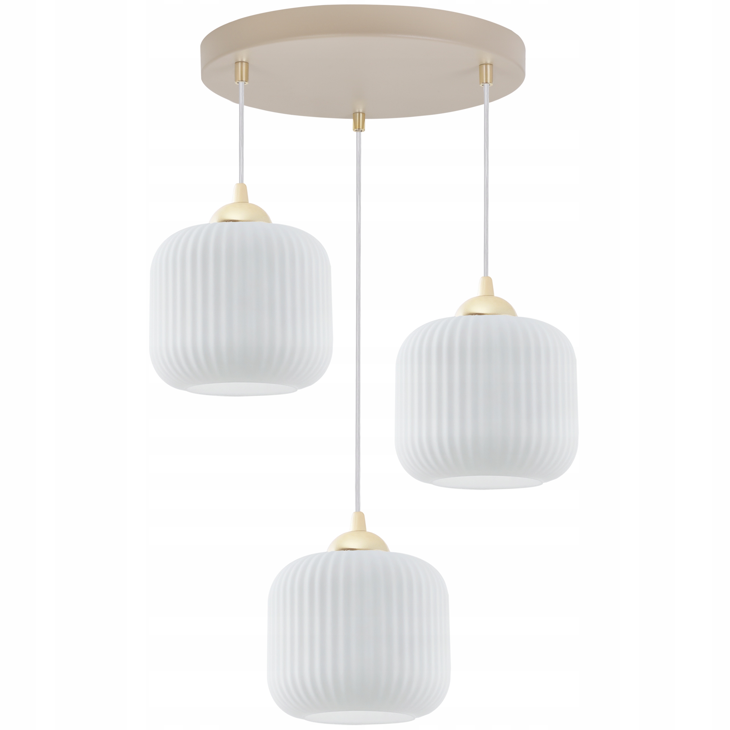 Závesná Stropná Lampa Luster Biely Ryhovaný Kašmírový Béžový Do Obývačky