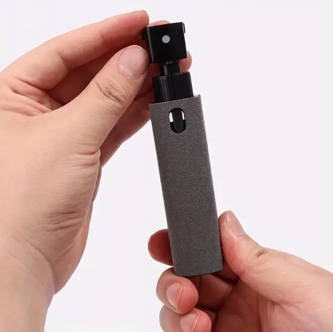 CZYŚCIK + SPRAY PŁYN DO EKRANU SMARTFONA LAPTOPA TABLETU 2W1 Elementy zestawu czyścik