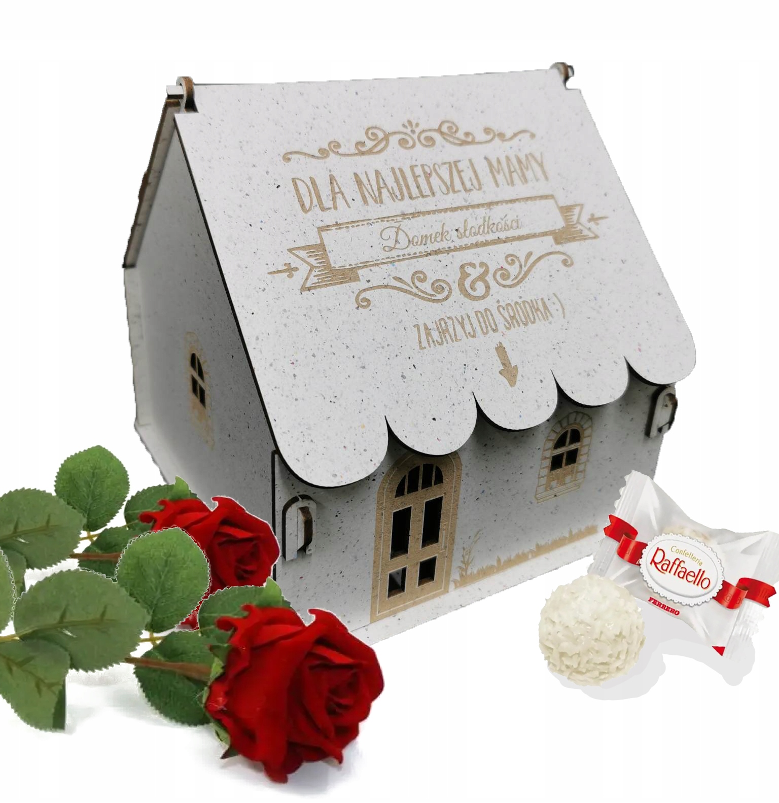 

Domek pudełko na słodycze Dzień Mamy