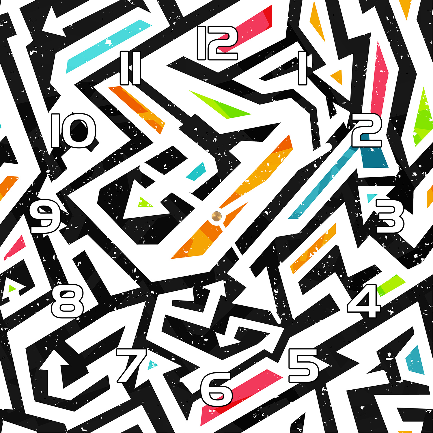 

Zegar szklany nowoczesny wzór Graffiti 30x30 cm