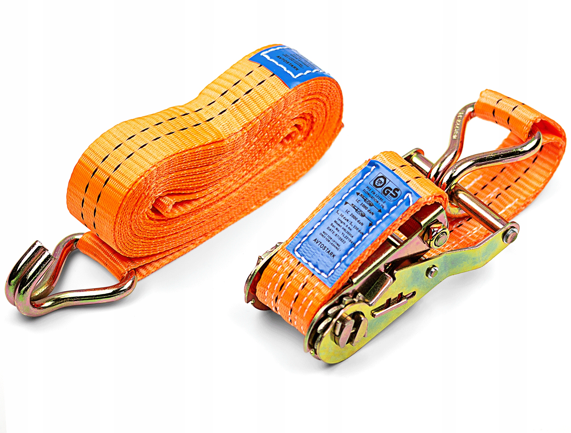 Pas transportowy z napinaczem 6m 35mm 2T cert. Tuv Gs hart i ocynk stali