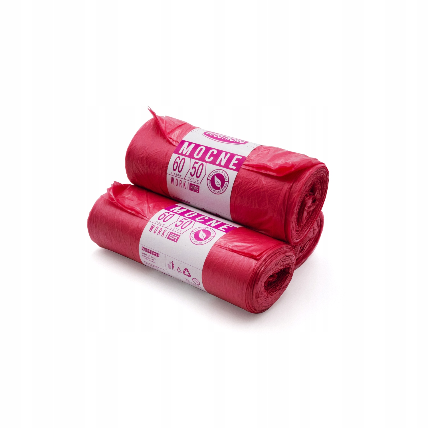 

Worki na odpady 60l czerwone Hdpe a'50 szt