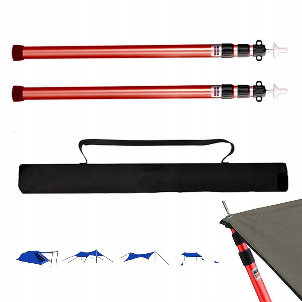 2 X Nastavitelné Stanové Tyče Ze Slitiny Hliníku 90-230 CM