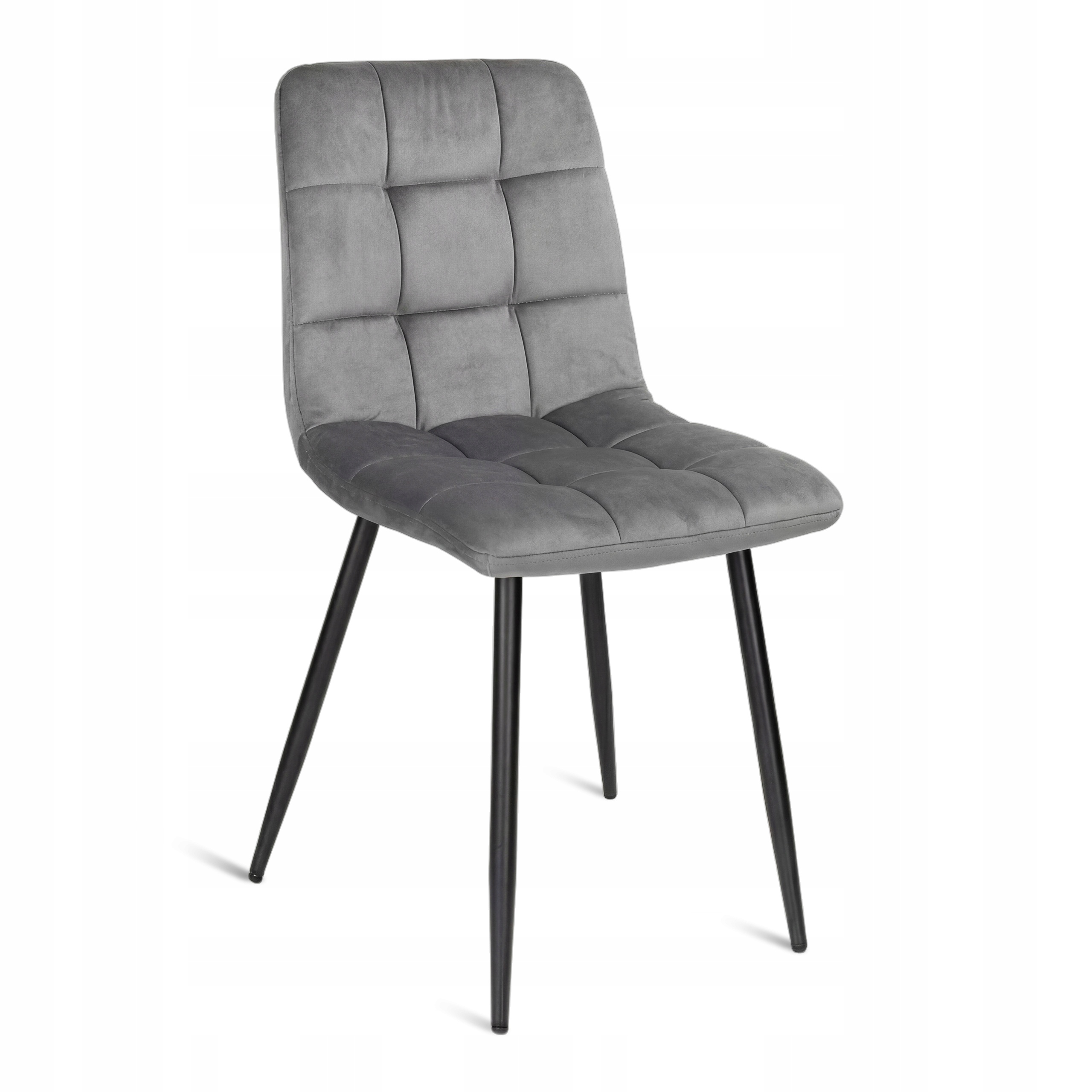 Krzesło welurowe Szare Wohnartig tapicerowane do jadalni salonu kuchni