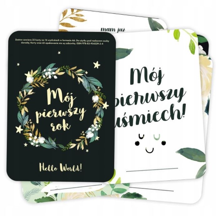 

Karty do zdjęć dziecka Mój Pierwszy Rok Flowers