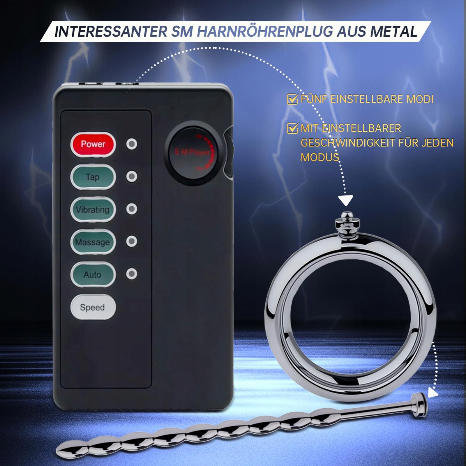 Elektro Stymulator Z Pilotem Zestaw Dla Mężczyzn — miniatura 5