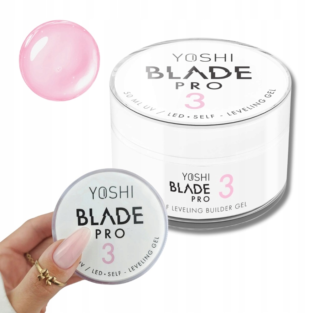 Yoshi Żel Budujący Blade Pro 3 Do Paznokci Jasny Pastelowy Róż Twardy 50ml
