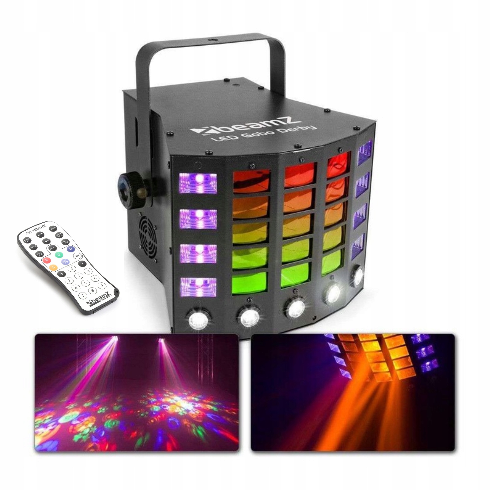 Efekt świetlny LED RGBA UV Derby+ stroboskop Gobo