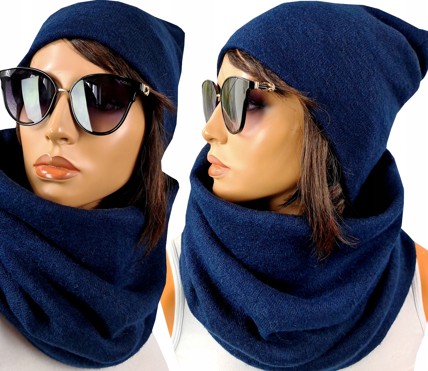 

Ciepły Komplet Czapka + Komin Gładki zimowy Kolory