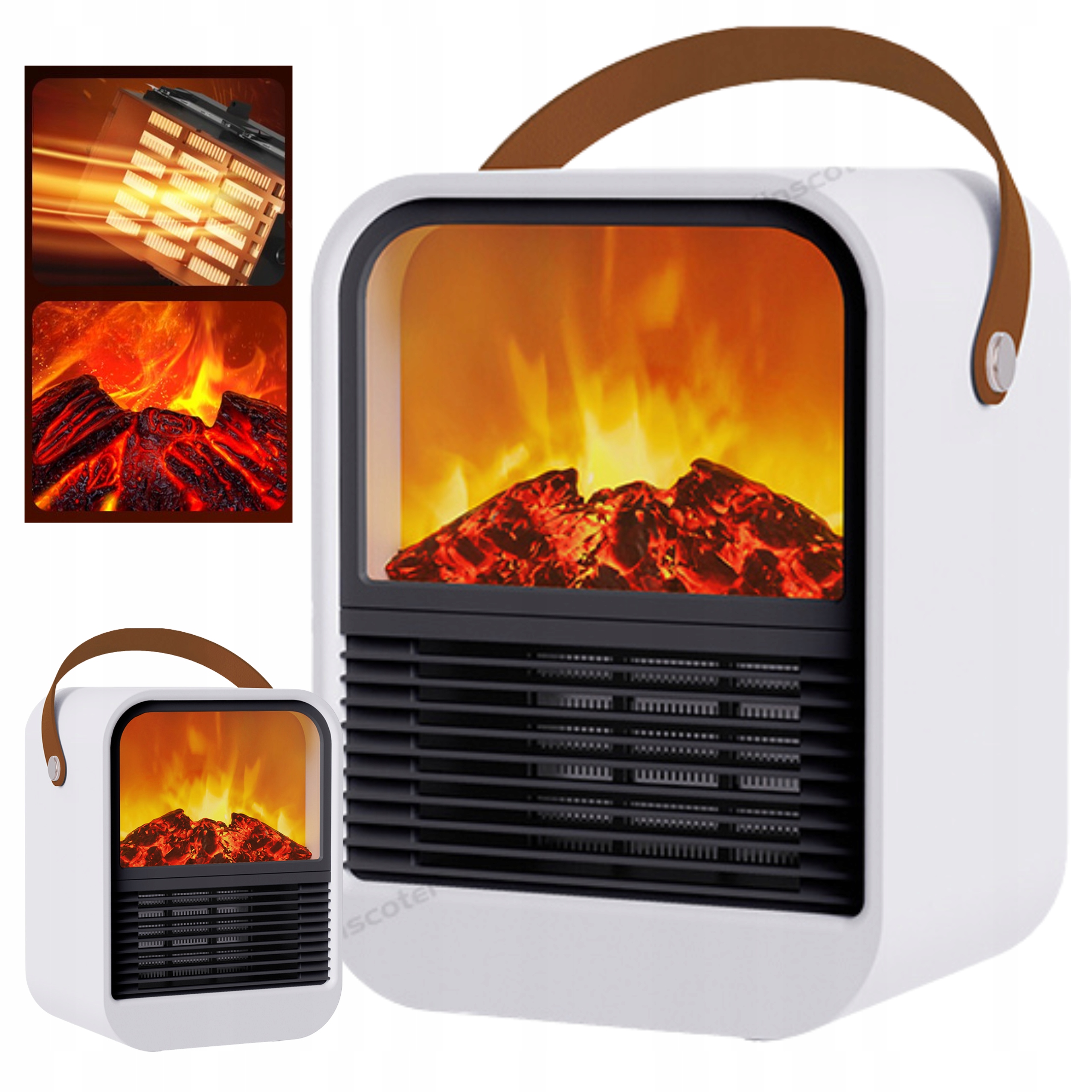 Zařízení pro ohřev vzduchu Komínový ohřívač na zimu Led 1000 W