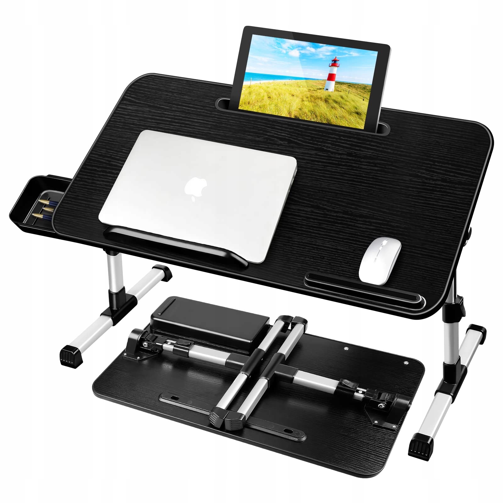 Stolik na laptopa AirOpen AC077 składany 60×34 cm czarny