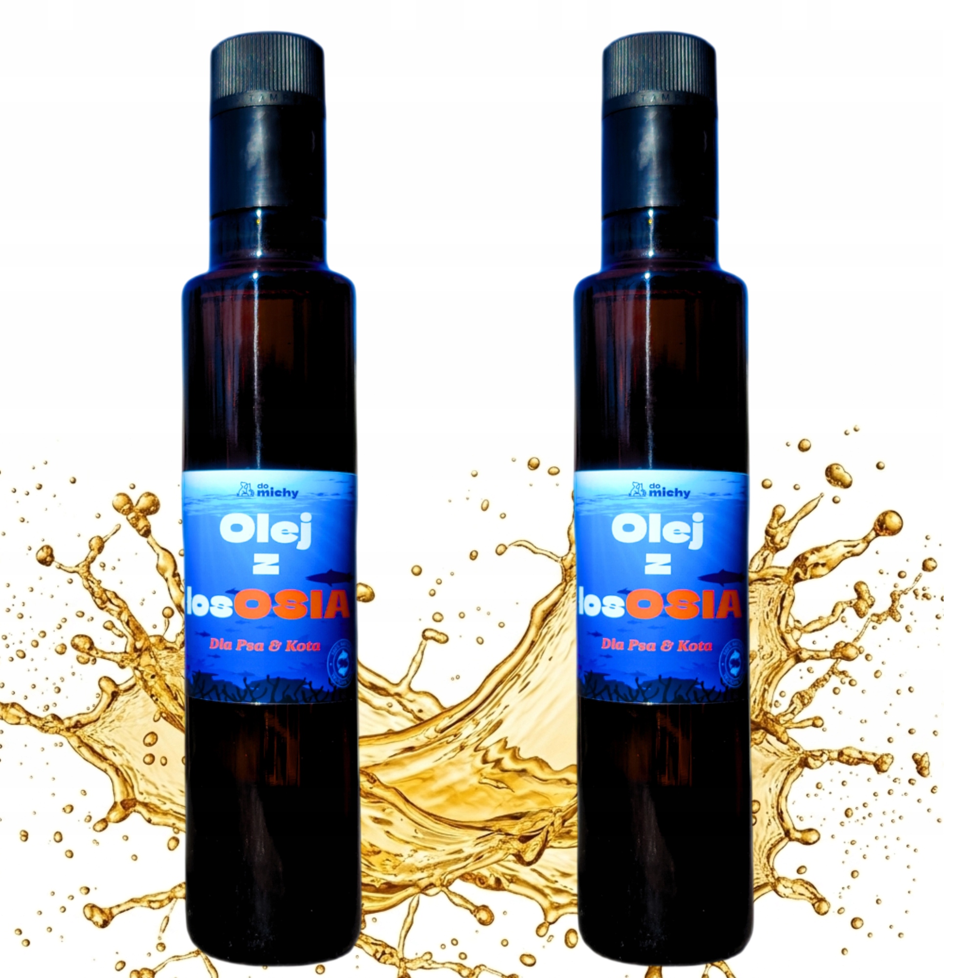 Levně 2x Lososový olej Do michy, Omega pro psa a kočku 2x250 ml sklo Premium