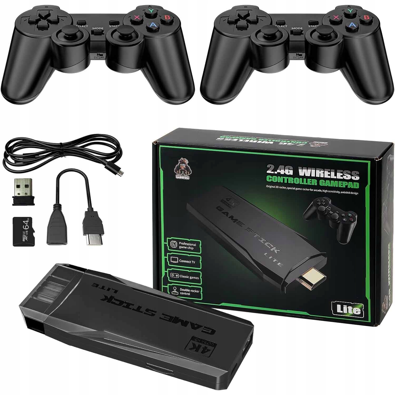 Konsola Retro Tv Gra Telewizyjna 2 Pady 20000+ Gier Menu Pl 2 Pady 64GB