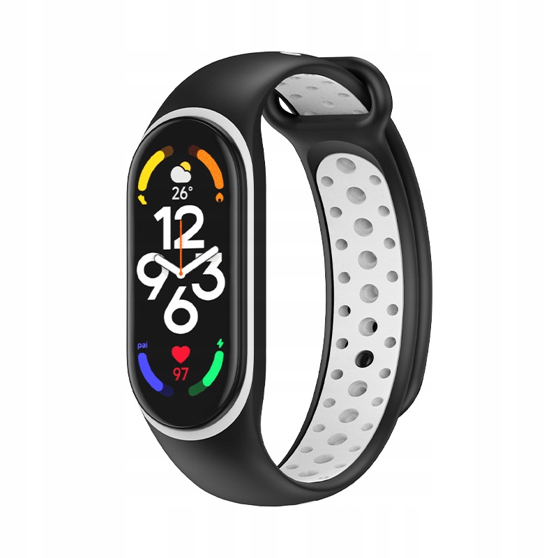 

Opaska Perforowana Do MI Band 7/6/5 Black-white