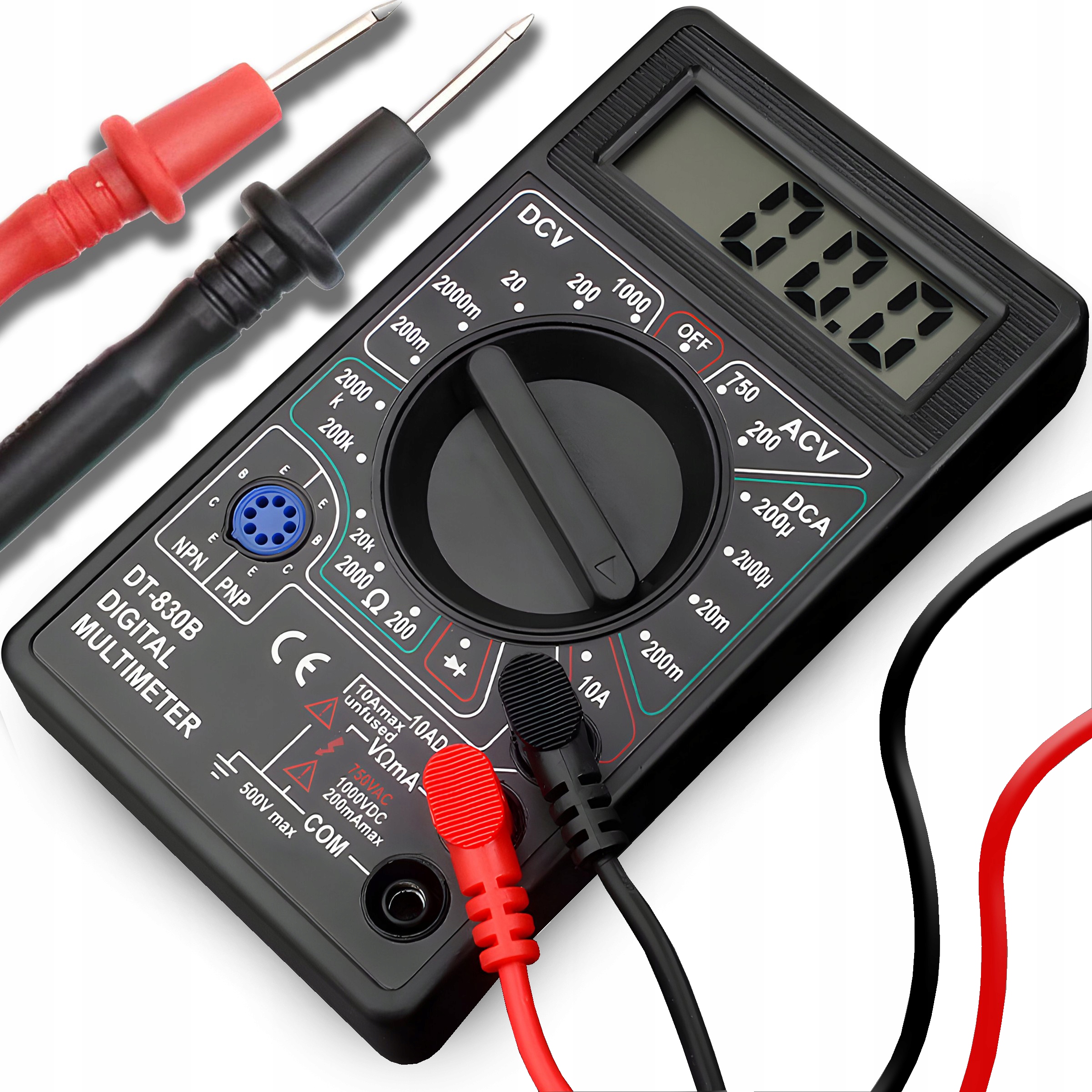 MULTIMETR MIERNIK PRĄDU CYFROWY ELEKTRYCZNY IGŁOWY TESTER NAPIĘCIA LCD