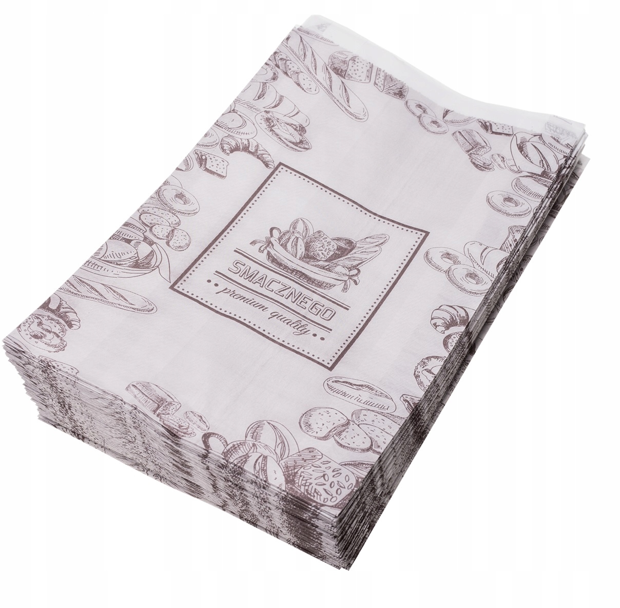 Torebki Śniadaniowe torby Papierowe 18x33 cm "Smacznego" 1000 szt.