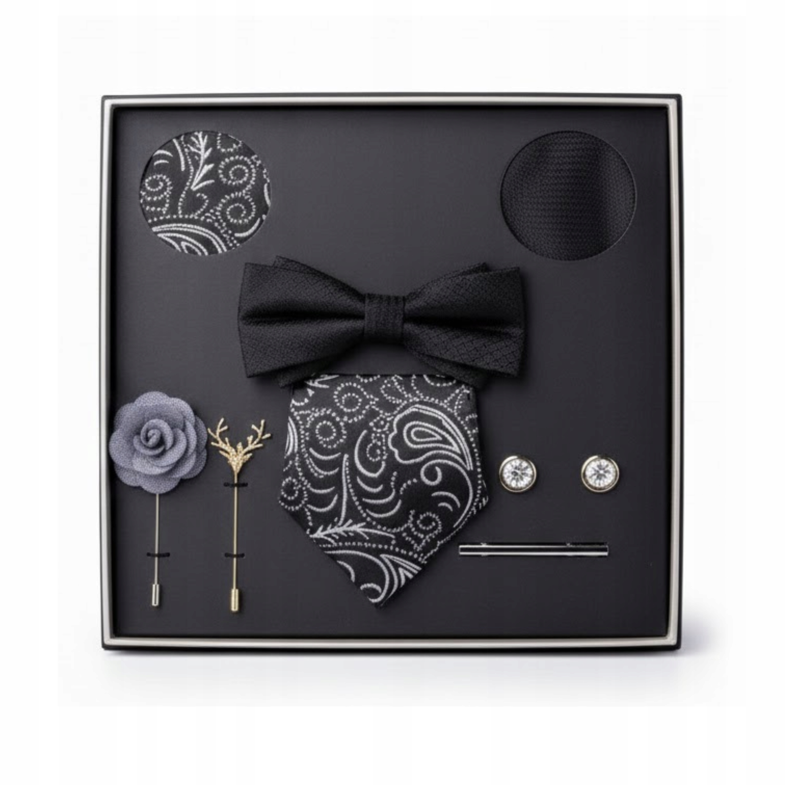 Dárková Sada Motýlek Kravata Brože Sponky Dárek Pro Něj Dědečka