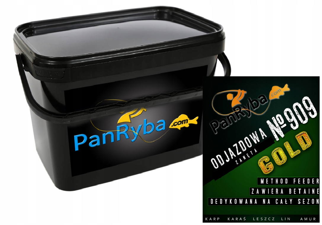 Zanęta method feeder 909 Odjazdowa Gold Pan Ryba Wiadro 3 kg.