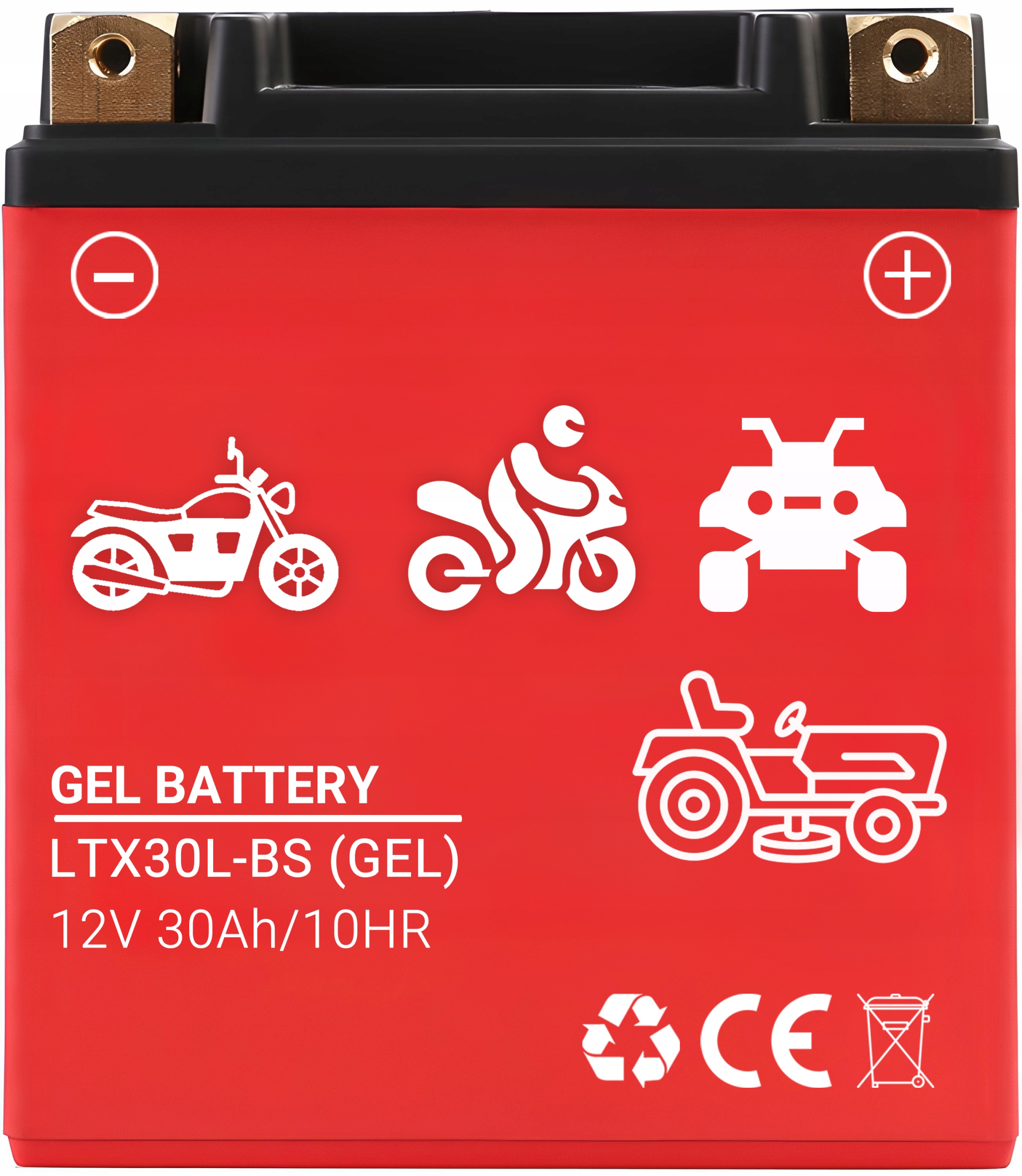 Akumulátor Pro Sekačku Traktor Gelový Bezúdržbový 12V 30AH P+ Motocyklu