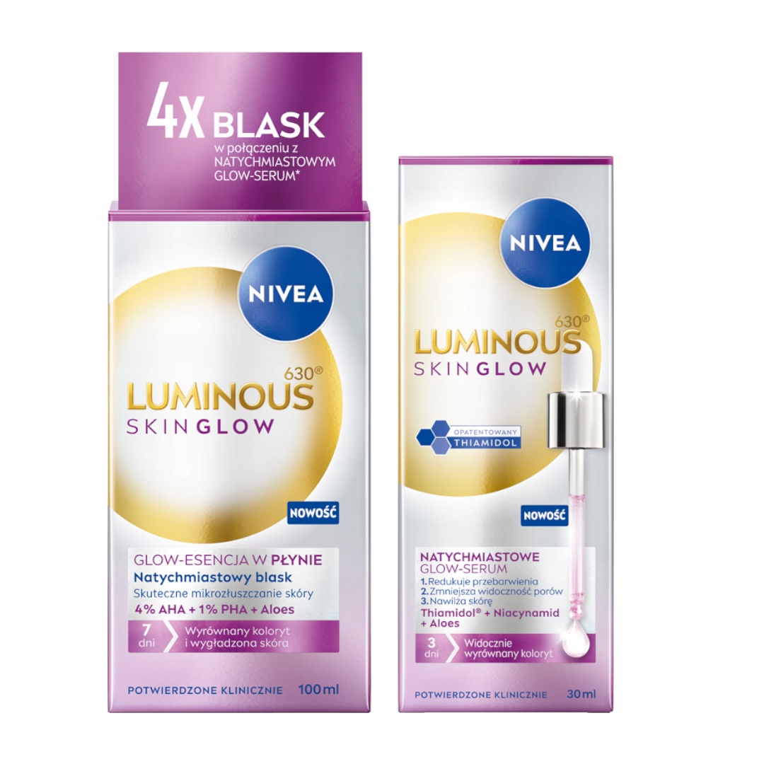 Nivea LUMINOUS630 Skin Glow Tekutá esence Glow Sérum na obličej