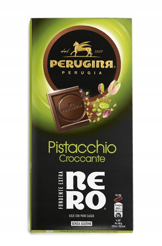 Levně 4x Čokoláda Fondente Extra Nero Pistacchio Croccante 85 g Perugina