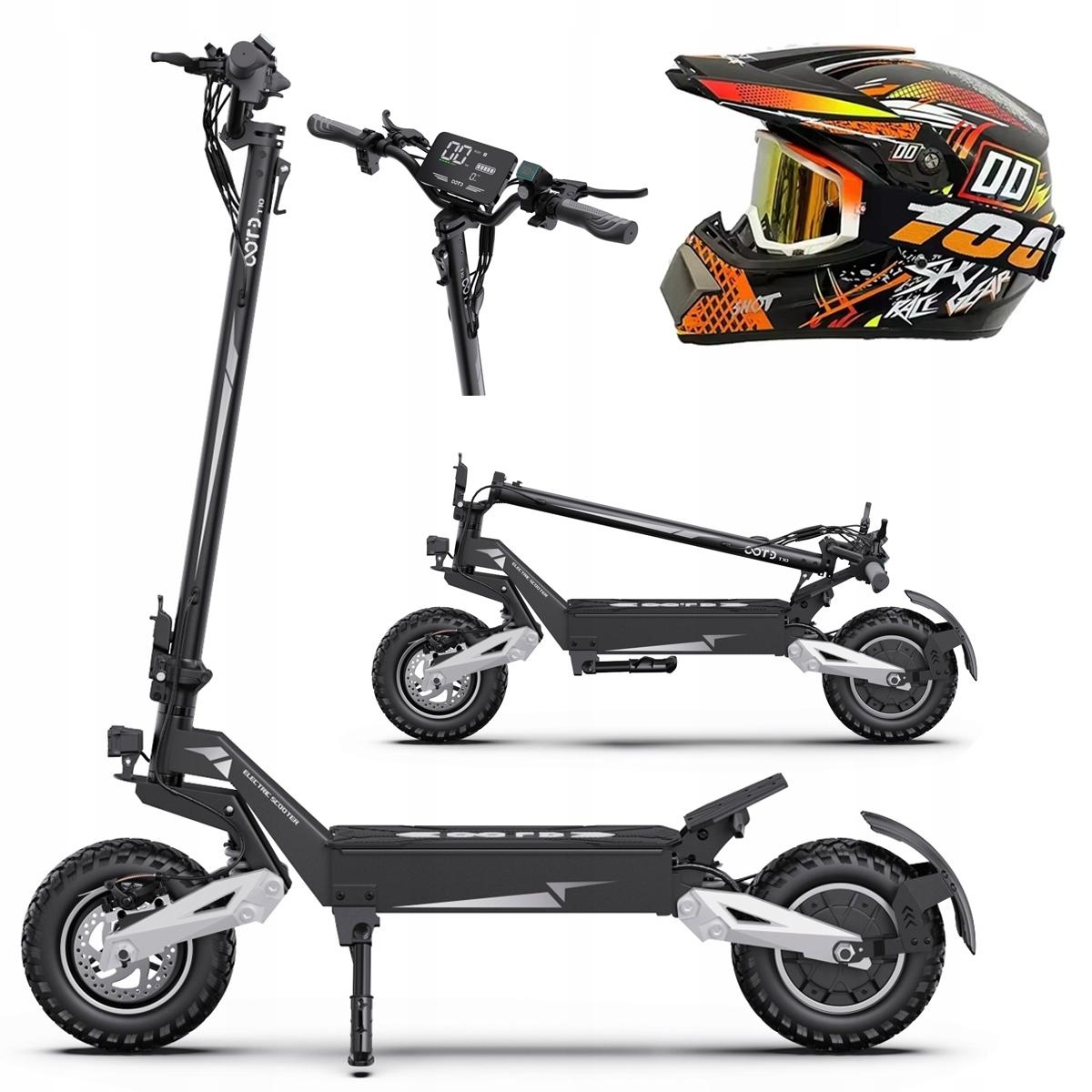 Ootd T10 skládací elektrická vozidla 900W 50KM/H 48V 13.5AH 45KM 11" Pl