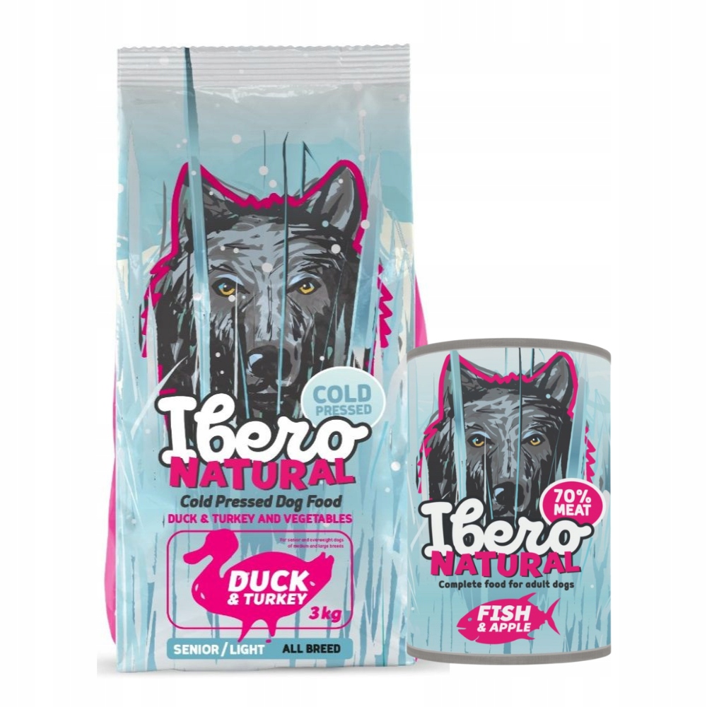 Levně Balíček pro starší psy Ibero Senior Duck/Turkey Fish & Apple
