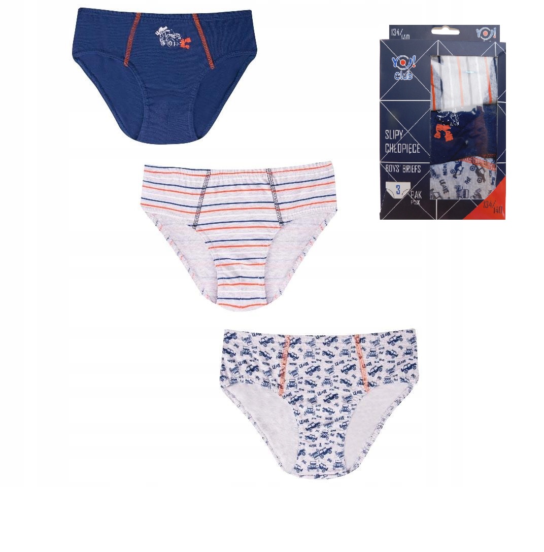 

Zestaw 3-PAK Majtki Slipy Bawełna Yo 134/140