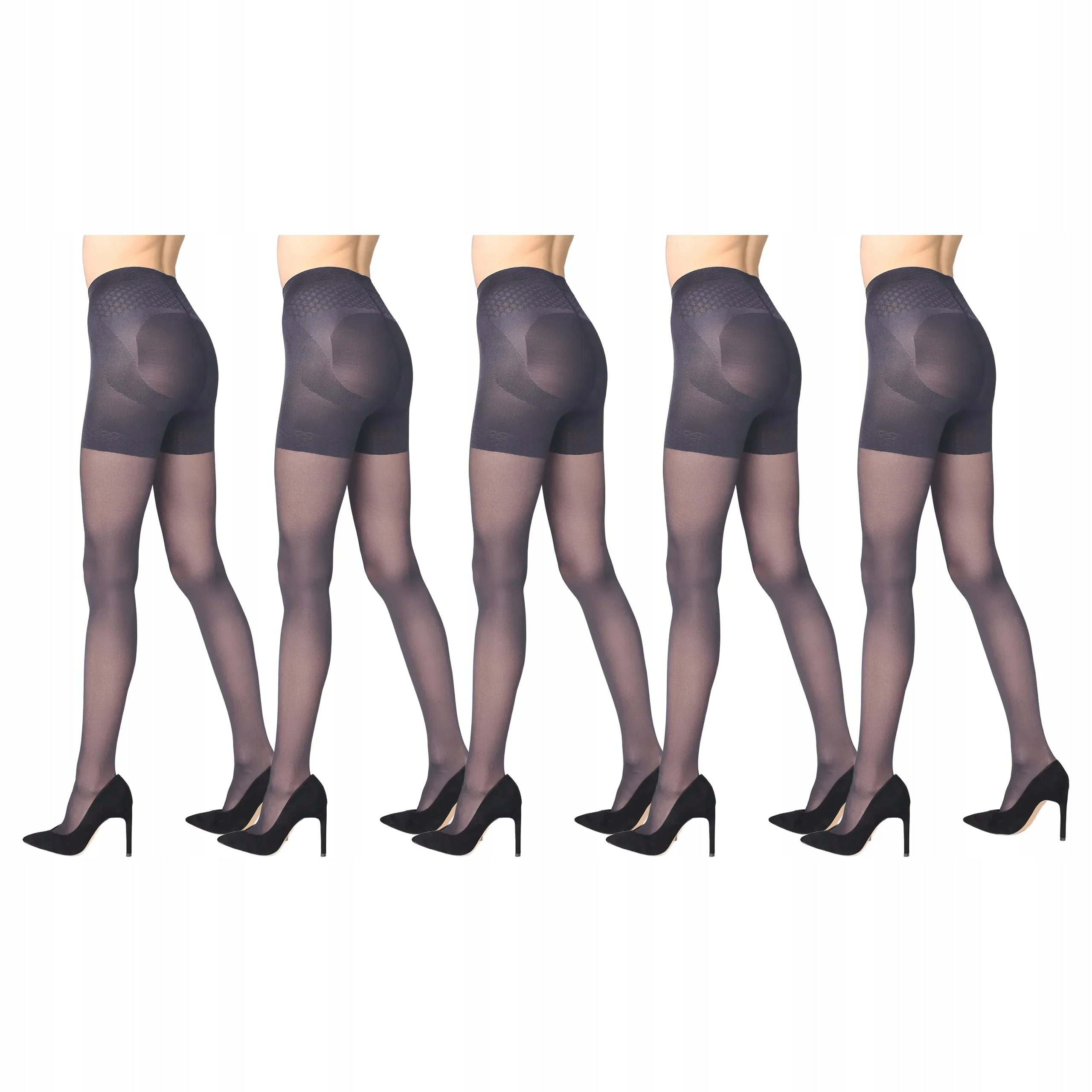 5 x Punčocháče 40 den Marilyn Plus Up 40 5-XL Grigio