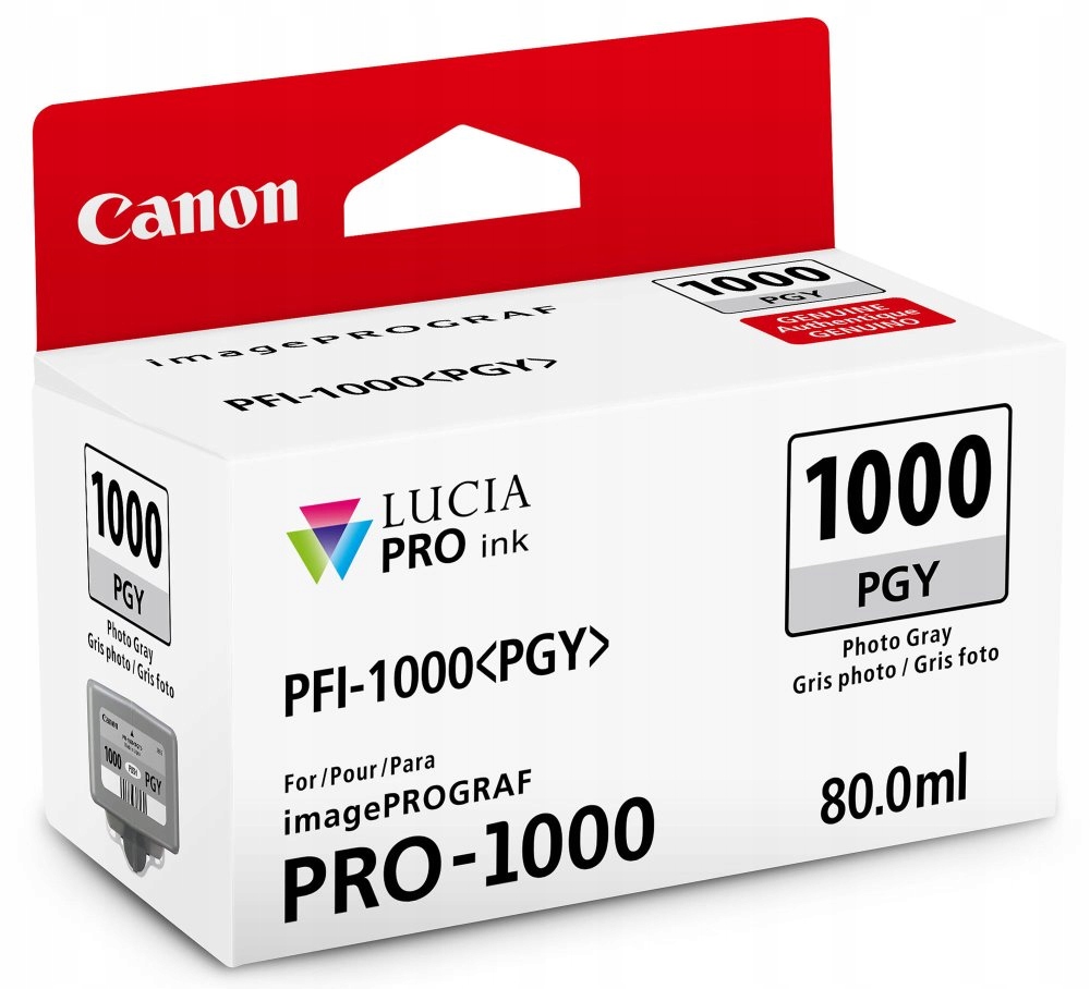 Canon inkoustová náplň PFI-1000 (photo grey, 80ml) pro Canon imagePROGRAF P