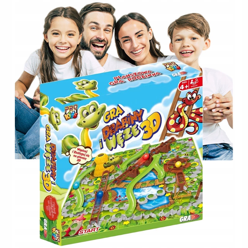 Drabiny i Węże 3D Dziecięca Planszówka Gra dla Całej Famili Odlotowa Gra