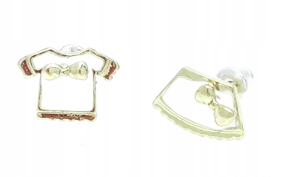 

Kolczyki strój z kokardką biały