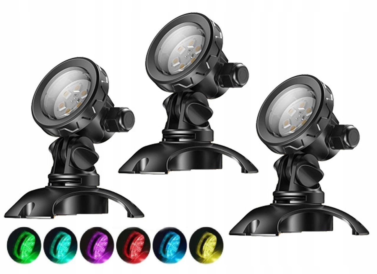 LAMPA LED 3x1W CED-110C KOLOROWE OŚWIETLENIE OCZKA