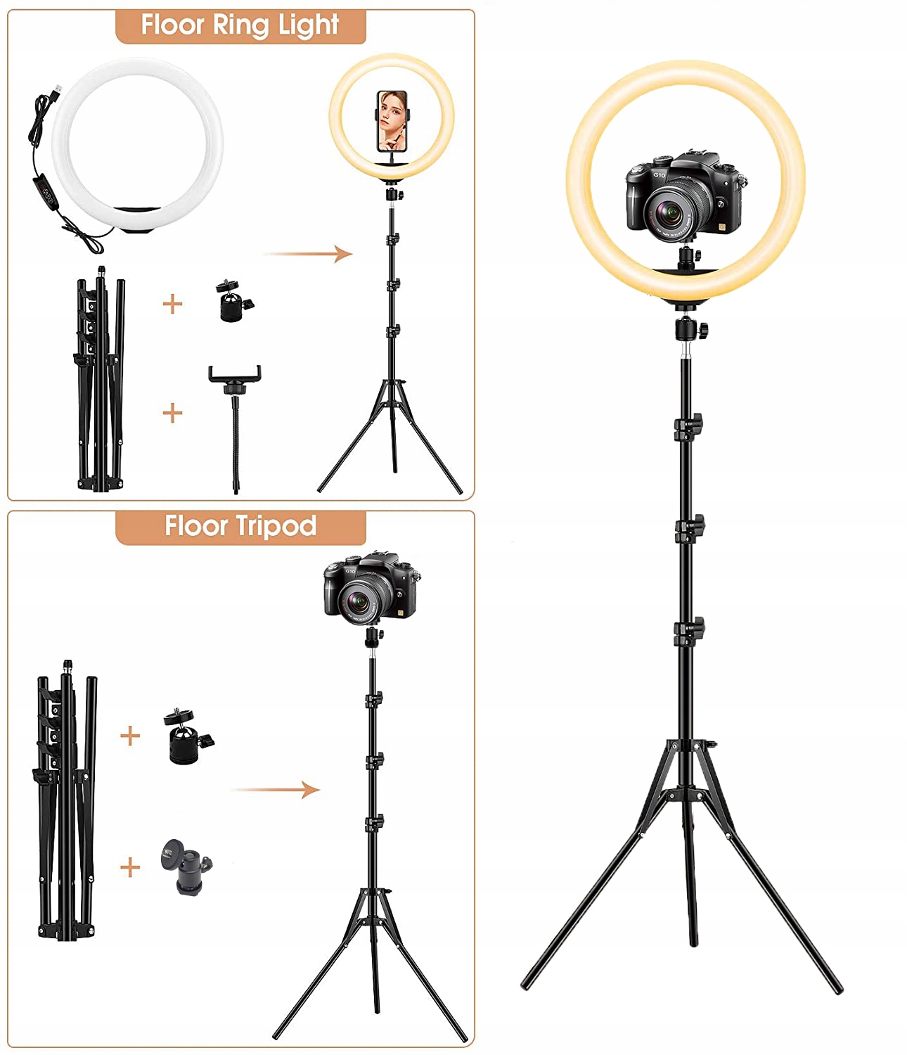 LAMPA PIERŚCIENIOWA LED 30 CM 80W USB TIKTOK VIDEO Marka Inna