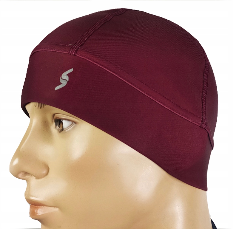 Czapka na Rower Termoaktywna Bordo -VIKASPORT Produkcja Polska