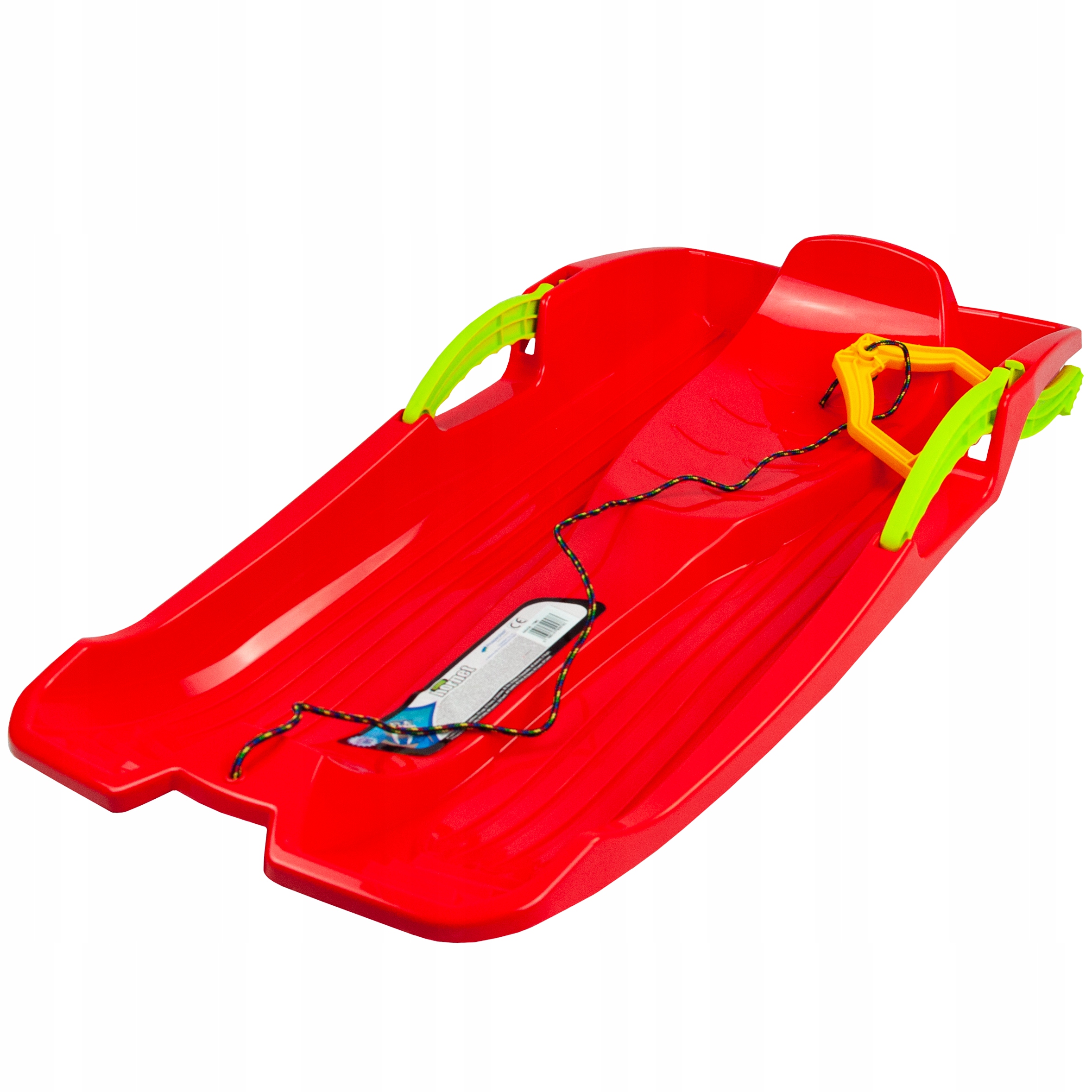 PLASTIKOWE SANKI ŚLIZGI Z HAMULCEM HORNET CZERWONY Wyposażenie Oparcie Uchwyt do pchania