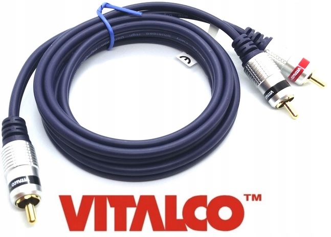 

Kabel 1x Rca wtyk 2x Rca wtyk Cinch Vitalco 1.5m