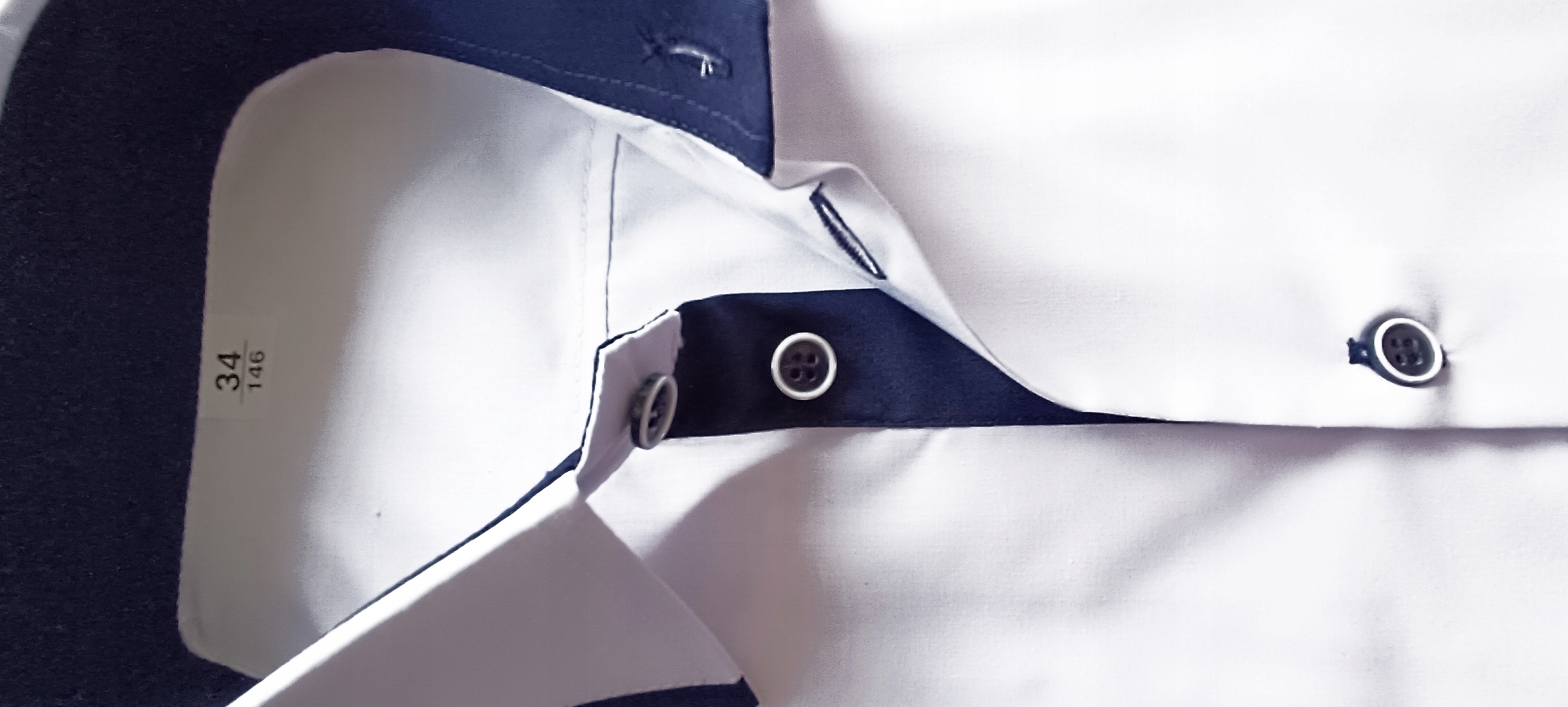 Koszula chłopięca BIAŁA elegancka KRÓTKI RĘKAW 134 SLIM dopasowana Rękaw krótki rękaw