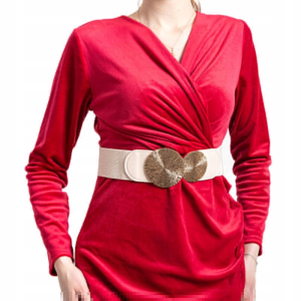 

PD-251 Be/gold Beżowy Damski Pasek Uniwersalny