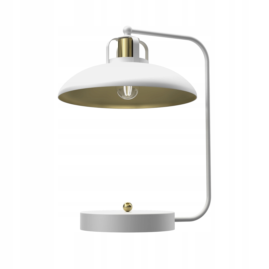 Stolová lampa biela, kovová do kancelárie spálne Felix