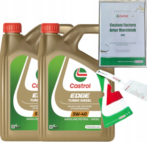 CASTROL EDGE TURBO DIESEL 5W40 8L RN0700 RN0710 VW 505 00 + ZAWIESZKA