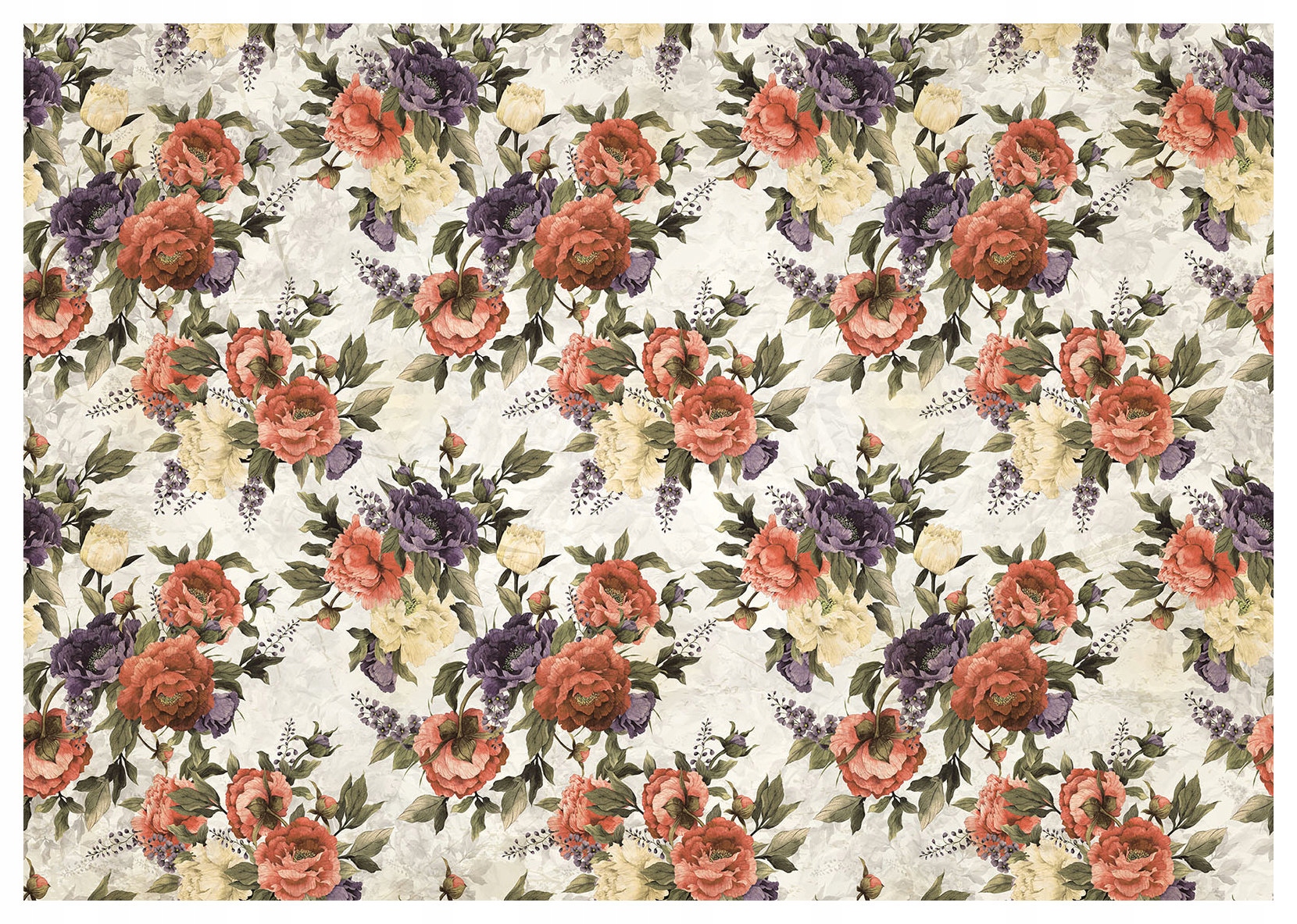 Fototapeta vlies Ruže koralové bordó fialová zelená textúra 300x210 lepidlo