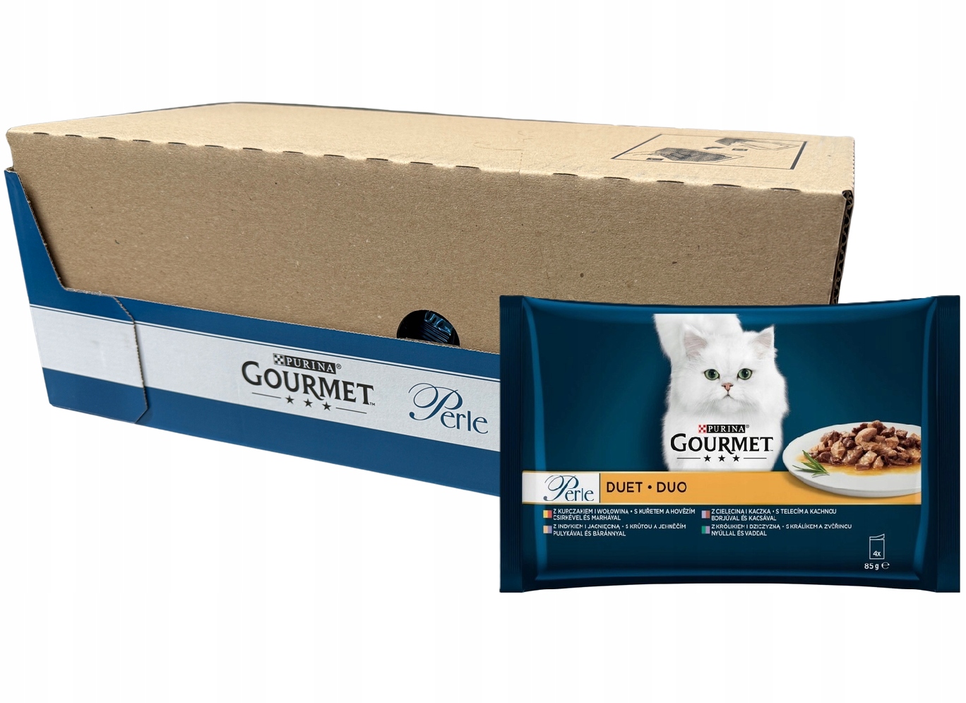 Purina Gourmet Perle Fileciki Duet Mięsny 48x85g dla kota 4.08kg