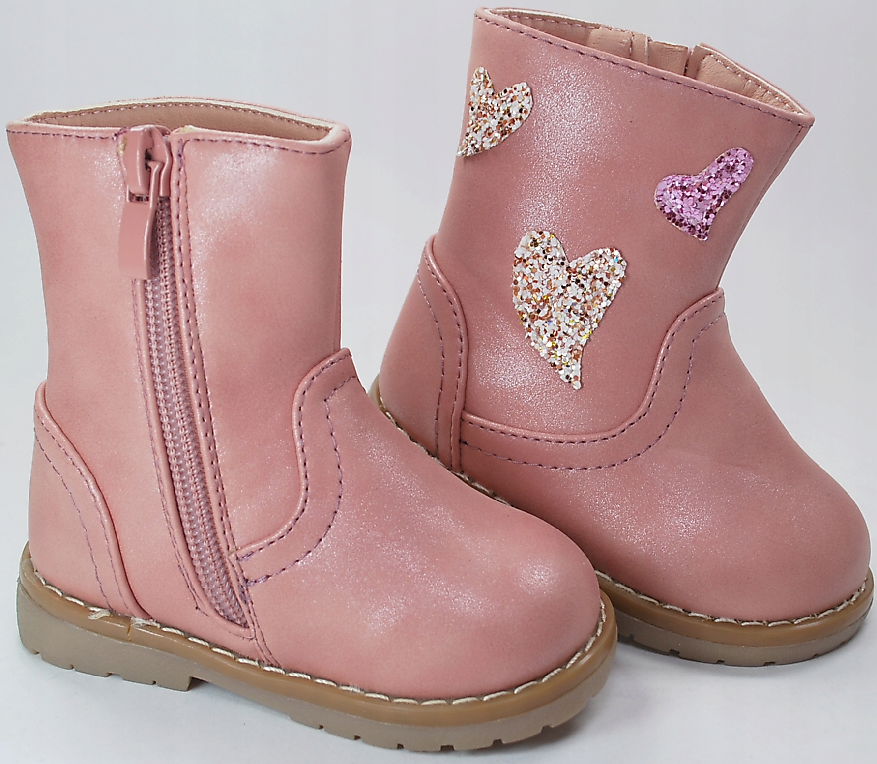 RÓŻOWE LEKKO OCIEPLANE BOTKI KOZAKI na zamek r 23 Marka Inna marka