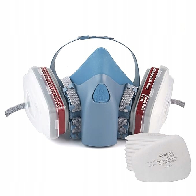 PÓŁMASKA MASKA LAKIERNICZA PA1 PODWÓJNA PRZECIW GAZOWA CHEMICZNA FILTRY 10X Model HRK-SM1