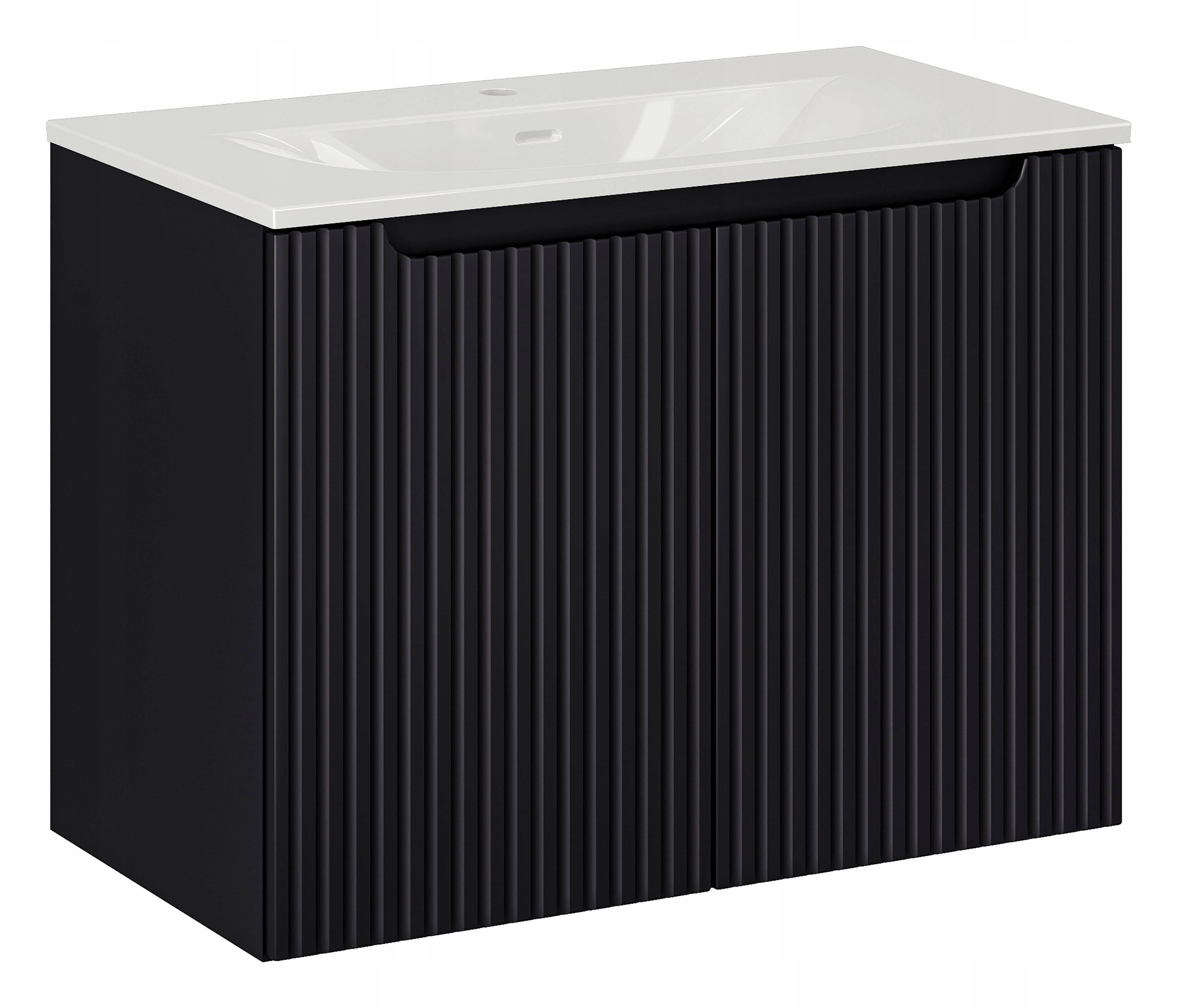 Szafka z umywalką 80 cm Nova Black z drzwiami