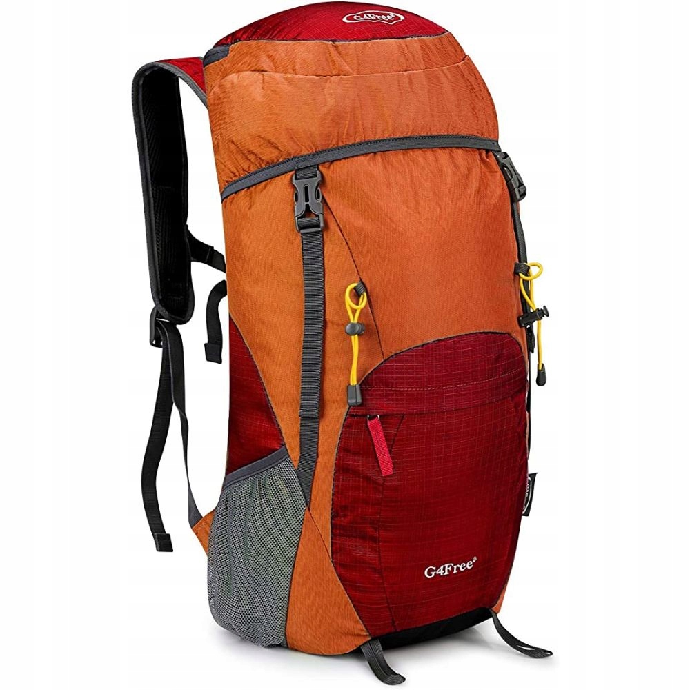 Plecak Turystyczny Trekkingowy Wycieczkowy 40L G4FREE Pomarańczowo Czerwony