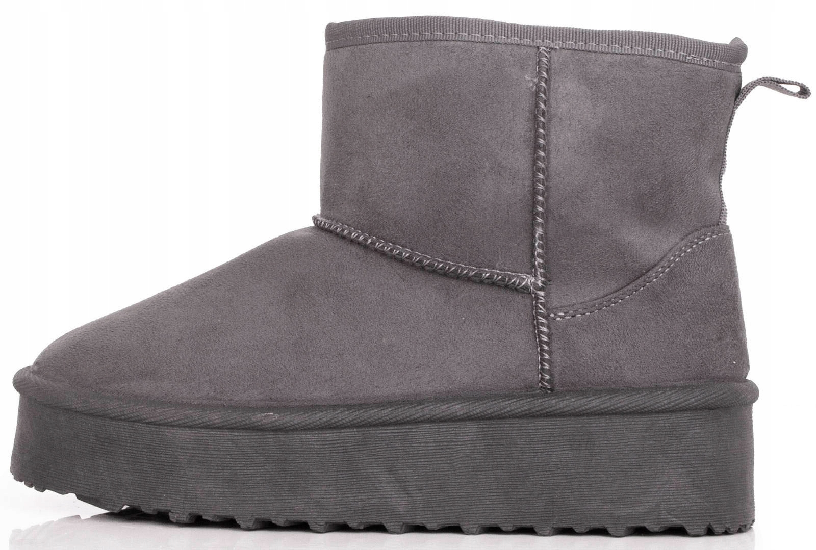 7881 SZARE OCIEPLANE BOTKI ŚNIEGOWCE NA PLATFORMIE GRUBA PODESZWA 41 Marka inna