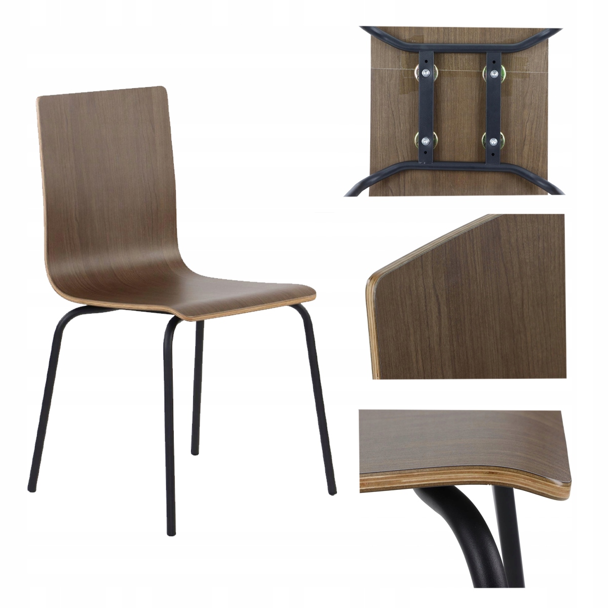 Křeslo Z Laminované Překližky Werdi B Černá/tmavý Ořech